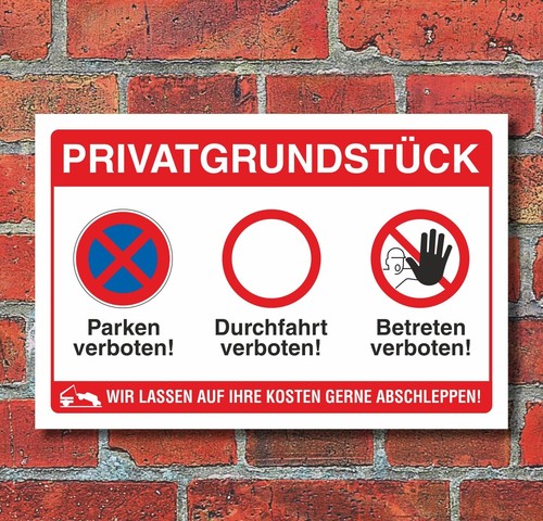 Schild privatgrundstück - schild,