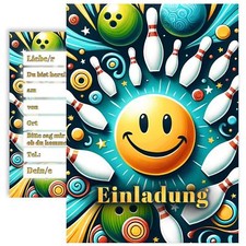 10x Bowling Einladungskarten
