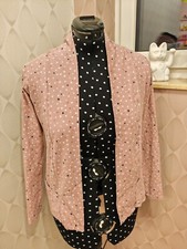 Neu Rosa Jerseyjacke Gr. L/ 42 Gepunktet Sie Herzen Unikat Selfmade