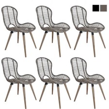 Esszimmerstühle Gartenstuhl Natürliches Rattan stühl Korbstuhl Esszimmer 2-6 Stk