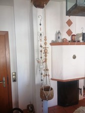 Makramee Blumenampel geflochten Handarbeit Deko ca 145cm