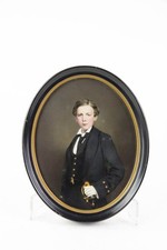 Miniatur, um 1860, unsigniert, Portrait von Alfred von Sachsen-Coburg-Gotha, (18