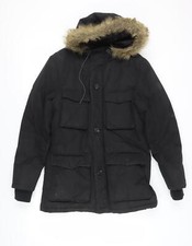 Shore Leave Parka Jacke Herren schwarz mit Kapuze Größe S