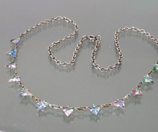 Art Deco Rheinkiesel Collier ° 925 Silber ° SILVER NECKLACE ° KETTE Halskette