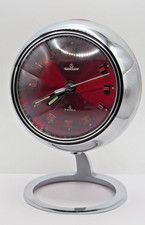 25504/ Garant mechanische Tischuhr Wecker Space Age Rot/ Chrom  Höhe ca. 16,5 cm