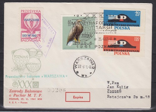 Ballonpost polen 1961 - 1961, warszawa