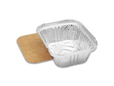 Alubehälter R9 L 122 x 96 x 34 mm - Alu Schale Deckel Takeaway Grill- Menuschale