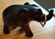 Holzfigur Elefant dunkelbraun