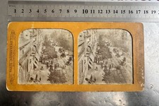 Frankreich Paris Straßenansicht ca. 18x9cm  c1870 Foto Stereo Vintage Albumin