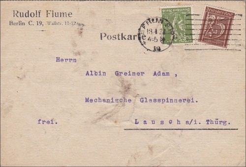 Perfin postkarte rudolf - perfin:, postkarte,
