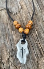Halskette algiz rune leder - halskette,