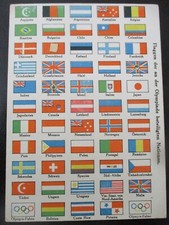 Postkarte Olympia Olympische Spiele Berlin 1936 Flaggen der beteiligten Nationen