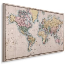 CANVAS Leinwand Bilder XXL Wandbilder Kunstdruck Weltkarte Geografie Linien 257