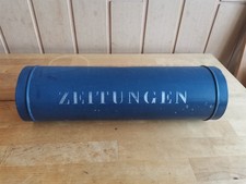 alte Zeitungsrolle Zeitungsrohr Metall Briefkasten Zeitungsbox Fach
