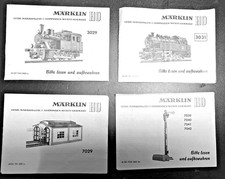 Vier alte Märklin-Anleitungen für 3029, 3031, E-Lokschuppen 7029, Signal 7039