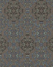 EDEM 85037BR36 Barock Tapete mit metallischen Akzenten braun blau 5,33 m2