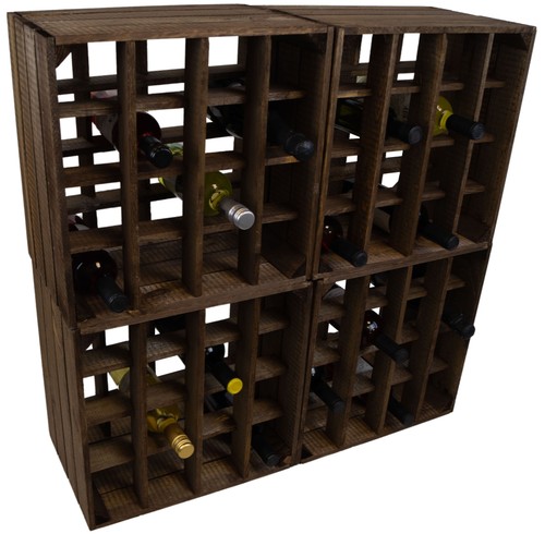 4er set weinregal 16er - weinregal, dunkel