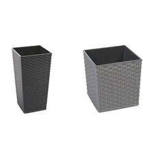 2er Set Blumentöpfe Rattan