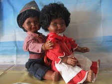 2 Puppen 70er dunkelhäutig