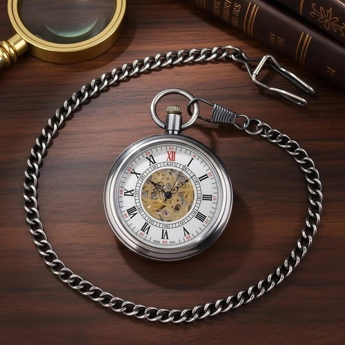 Open face automatik - face, taschenuhr