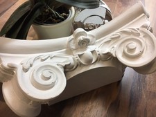 Stucco schönes großes ionisches Halbsäulen Kapitell f. 18er Säule Stuck 114-201