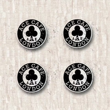 ACE CAFE LONDON 4 Stück á 5 cm Aufkleber Radnabe Tuning Motorrad Club Treffen