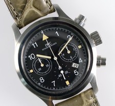 IWC Uhr Pilot Flieger Chronograph 3741 Quartz Edelstahl 36mm Unisex 