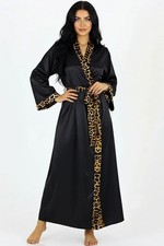 Satin Damen Morgenmantel • Satin-Bademantel mit Spitze Für romantische Momente