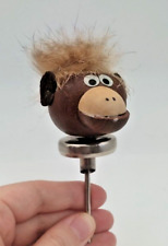 ? Vintage BARZUBEHÖR: Flaschenverschluss - behaarter Affenkopf aus Holz, 1950er