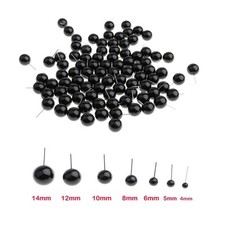 100 Stücke Schwarz Glas Augen