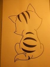 Schablone " Katze von hinten "