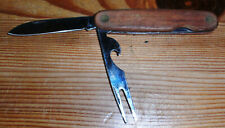 gebrauchtes Taschen - Messer Hartkopf mit Gabel und Rotholz Griff