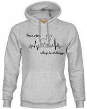 Französische Bulldogge Herz heartbeat Hoodie Sweatshirt Pullover Unisex Hundemot