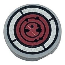 LEGO Fliese rund grau/rot