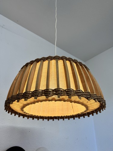 Vintage rattan lampe - rattan,