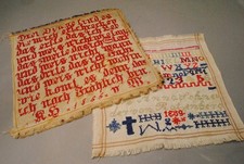 2 alte Strickmustertücher