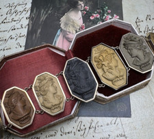 Armband Gemme, Kamee, 585 Gold, Lava, antik, um 1860, Historismus, rar, Armreif