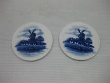 Zwei Untersetzer Wächtersbach Segelschiff Windmühle Delfts Holland-Motiv rar