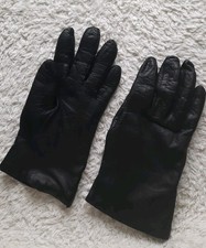 Lederhandschuhe Damen schwarz weiches Glattleder Innen Strick Gr. 6-7