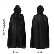 Schwarzer langer Kapuzenumhang