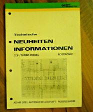 OPEL Original Heft Werkstatt Technische Neuheiten 2.3 Turbo Diesel 1984