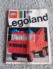 60er/70er LEGO System Spielzeug Prospekt  Anleitung 601 Feuerwehr Abschleppwagen