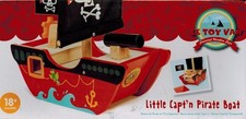 Le Toy Van TV 344 - Little Capt´n Pirate Boat - Holz Piraten Boot