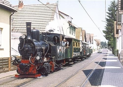 Dampf straßenbahn in - ak, ·