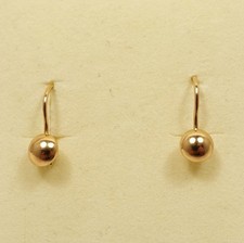 russische Ohrringe 583 Rotgold um 1980 Gold Ohrhänger / CU 326(30)