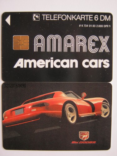 Telefonkarte auto motiv dodge - telefonkarte,, auto-motiv