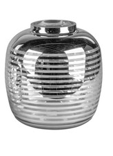 Glas Vase "Stripes" Silber Ø