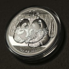 1 OZ Silber, 10 Yuan 2009, Panda, Stempelglanz, in Kapsel