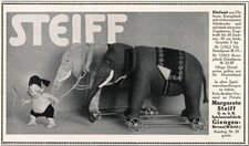Steiff Elefant & Dompteur Reklame 1914 Zirkus Werbung Elephant