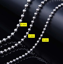 C30 Kugelkette Silberperlen Sterling Silber 925 Länge wählbar 5 mm